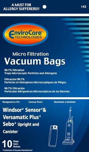 Miniatura 2 de EnviroCare Bolsas de polvo de repuesto para aspiradora de microfiltración diseñadas para adaptarse al sensor Windsor 5300REP Professional G1, C2