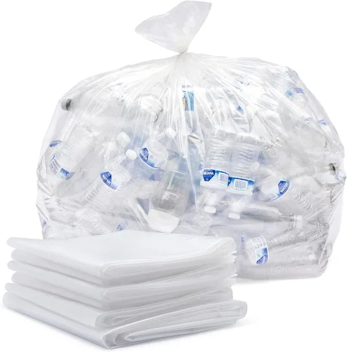 Miniatura 6 de Bolsas de basura transparentes de 65 galones resistentes (MegaPack 50 bolsas con lazos) Bolsas de basura de plástico transparente extra grandes