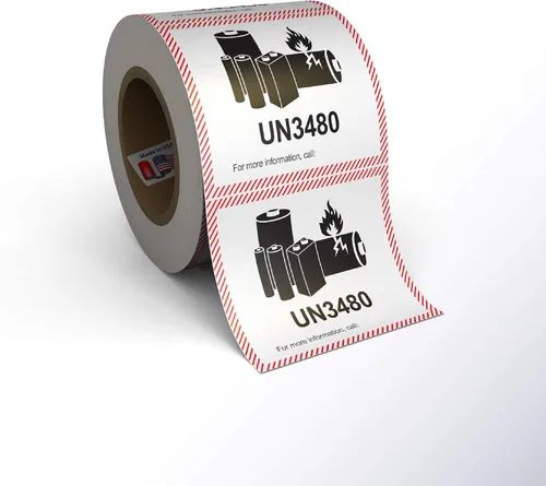 Miniatura 6 de Etiquetas adhesivas para baterías de iones de litio, etiquetas adhesivas grandes de 4.375 x 4.75 pulgadas, fabricadas en los Estados Unidos