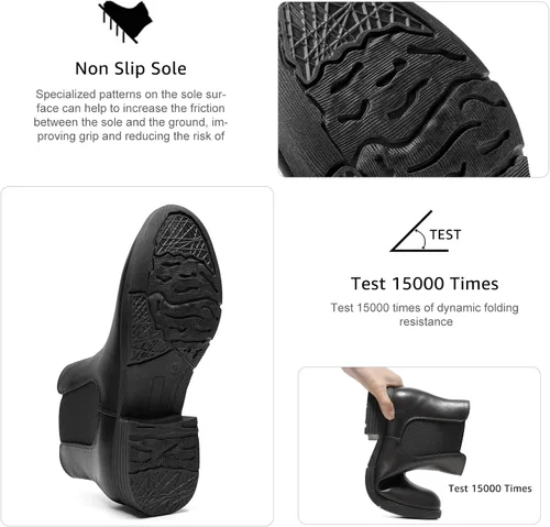 Miniatura 5 de Botas de tobillo para mujer con cremallera, botas Chelsea de moda, cómodas botas de tacón bajo
