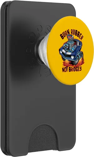 Miniatura 8 de Burn Rubber Not Bridges Fun Retro Nostalgia Car Cartoon Art PopSockets Adhesive PopGrip