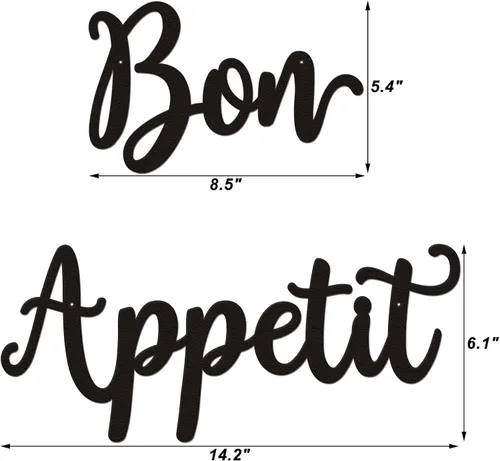 Miniatura 3 de Bon Appetit - Letrero de pared de metal Bon Appetit, arte de pared de cocina de granja, comedor, cocina, letreros colgantes para regalo