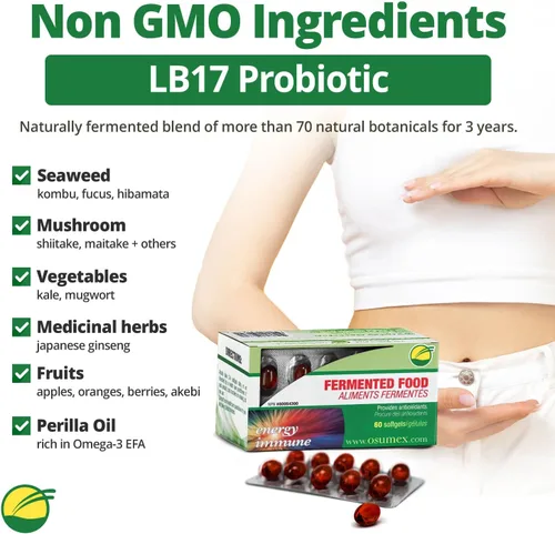 Miniatura 3 de Probióticos vivos de apoyo intestinal para mujeres y hombres, 60 cápsulas blandas vegetales-LB17 Suplemento probiótico diario para adultos