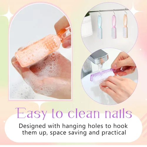 Miniatura 2 de Patelai 30 cepillos de uñas para limpieza de uñas, cepillo de limpieza de pedicura para dedos de manos y uñas (negro)