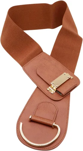 Miniatura 112 de TFJ - Cinturón ancho de moda para mujer, cintura alta, hebilla de gancho de metal dorado, talla XS, S, M, L, XL