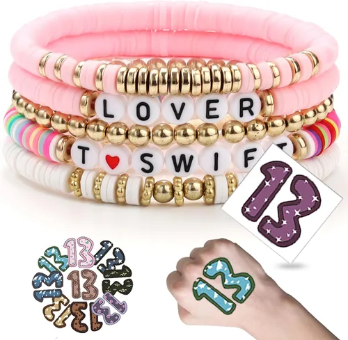 TS Album - Pulsera inspirada en el álbum con tatuaje de mano, juego de pulseras de amistad para épocas musicales, regalos de joyería para mujeres y
