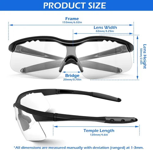 Miniatura 2 de OXG Paquete de 6 gafas de seguridad antivaho ANSI Z87+ resistentes a los impactos y arañazos para trabajo, laboratorio, construcción
