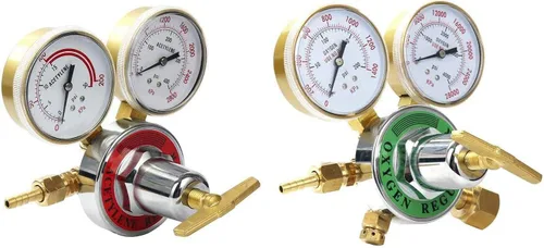 Miniatura 9 de Medidores de gas de soldadura duales, oxígeno (CGA-540) y acetileno (CGA-510) Combo de reguladores (2 PCS), regulador de soldador de gas de calibre