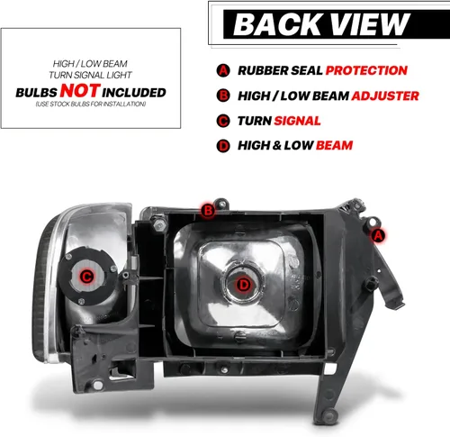 Miniatura 3 de M-AUTO Conjunto de faros delanteros con luces de esquina Compatible con Dodge Ram 1500 2500 3500 modelos no deportivos de 1994-2002, lado