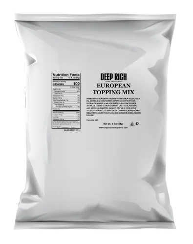 Miniatura 2 de Deep Rich Mezcla de cobertura de capuchino europeo, 12 x 1 lb (para uso en máquinas de frijol a taza)
