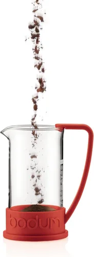 Miniatura 2 de Bodum Cafetera de prensa francesa Brazil de 34 onzas, vidrio de borosilicato resistente al calor, rojo - Hecho en Portugal