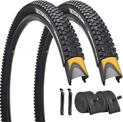 Paquete de 1 o 2 neumáticos de bicicleta de 24"/26"/27.5"x1.95" con capa antipinchazos de 0.118 in para neumáticos de bicicleta de montaña con o sin