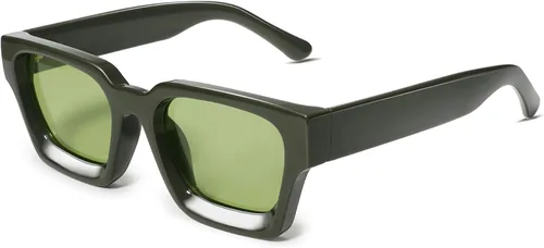 Miniatura 45 de VANLINKER Gafas de sol cuadradas gruesas para hombres y mujeres, retro, rectangulares, con protección UV400, VL9731