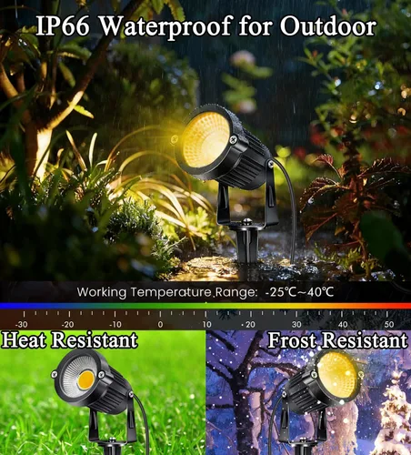 Miniatura 3 de 1 paquete de luces LED de bajo voltaje para paisaje, 5 W, iluminación de paisaje con conectores CA/CC 12 V-24 V, foco para exteriores, IP66