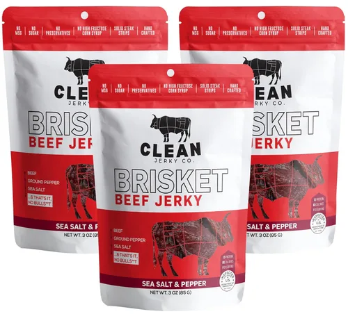 Miniatura 10 de Clean Jerky Co. Cecina seca de estilo antiguo sin azúcar Sal y pimienta – Bocadillos sabrosos con alto contenido en proteínas Snacks saludables