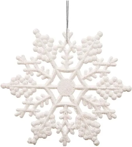 Miniatura 6 de Copo de nieve con purpurina, de plástico Vickerman, 4 pulgadas, caja Pet de 24
