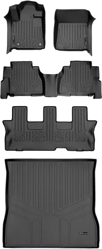 Miniatura 15 de MAXLINER Alfombrillas de suelo de ajuste personalizado de tercera fila, color negro, compatibles con Toyota Sequoia 2008-2022
