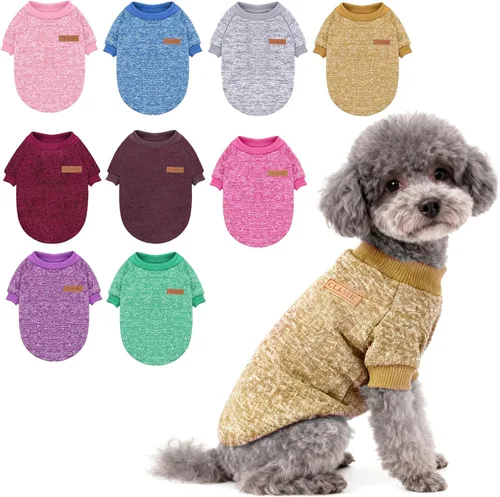 Miniatura 14 de Idepet Suéter clásico para perro, abrigo de vellón para perros pequeños, medianos, ropa cálida para perros y gatos, disfraces suaves para cachorros
