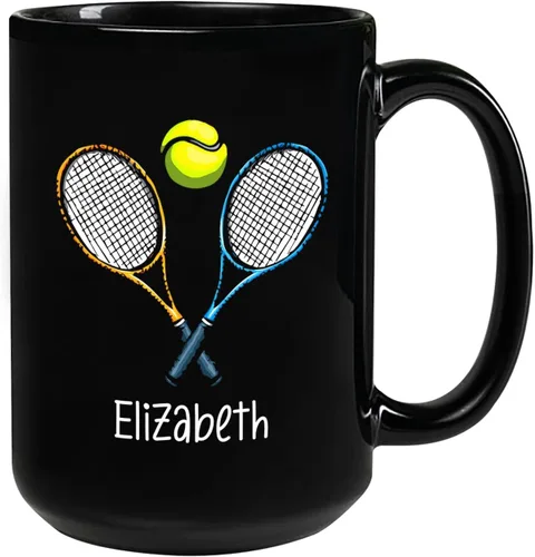 Miniatura 18 de Taza de café de fútbol americano con nombre personalizado, regalo de fútbol personalizado, porcelana negra 11oz y 15oz