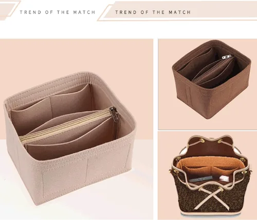 Miniatura 3 de Organizador de monedero para LV NOE bolsa interior NOE BB bolsa de cubo Petit NOE NM bolsa de almacenamiento pequeña cremallera insert3053khaki-M