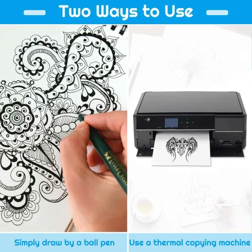 Miniatura 4 de cridoz - Papel de transferencia de tatuajes, 20 hojas de papel de plantilla para tatuajes, papel de transferencia de tatuajes para tatuajes