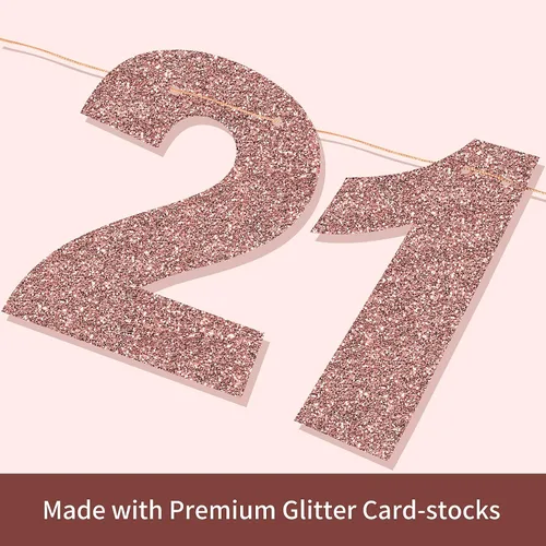 Miniatura 3 de Decoraciones de 21 cumpleaños para ella – NO DIY – She's 21 Bitches Negro Glitter Banner divertido Feliz 21 cumpleaños fiesta cartel decoración