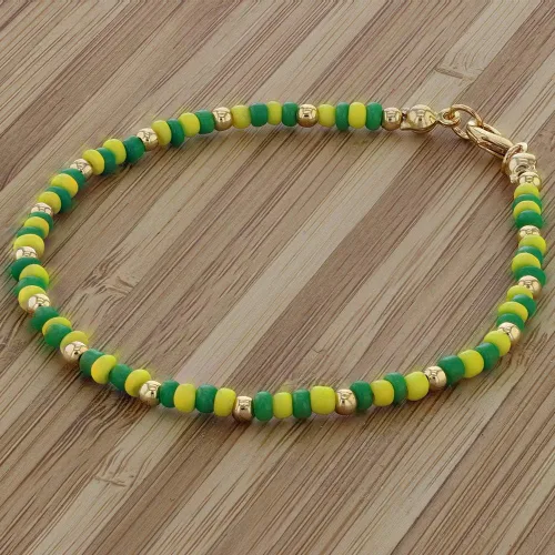 Miniatura 2 de In Season Jewelry Babalawo - Pulsera unisex con cuentas doradas y amarillas para hombres y mujeres adultos, Plástico, Sin gemas.