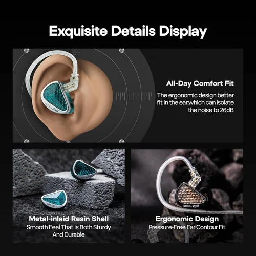Miniatura 7 de Auriculares Linsoul KZ AS16 Pro con cable, 16 controladores de armadura balanceada, auriculares HiFi con graves en el oído, monitor intraural