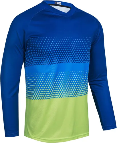 Miniatura 2 de JPOJPO Camiseta de ciclismo para hombre, camiseta de manga larga, para bicicleta de montaña, motocicleta, ropa anti-UV