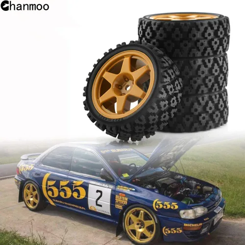 Miniatura 5 de 1/10 RC On Road Neumáticos de goma y ruedas Rally Llantas 0.472 in Hex para 1/10 Escala RC Racing Drift Car HPI KYOSHO Tamiya XV01 XV02 TA06 TT01