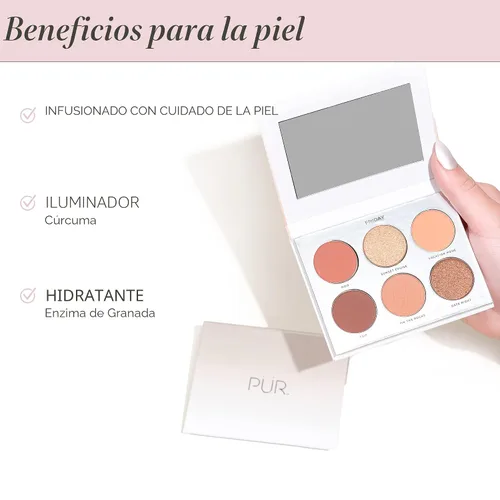 Miniatura 3 de PÜR MINERALS On Point - Paleta de sombras para ojos, tonos mate, brillantes y metálicos, fórmula con infusión de cuidado de la piel Sábado (Bolds)