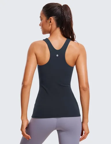 Miniatura 2 de CRZ YOGA Butterluxe - Camiseta sin mangas de cuello alto con espalda cruzada para mujer, con brasier integrado, para entrenamiento, yoga, atlética