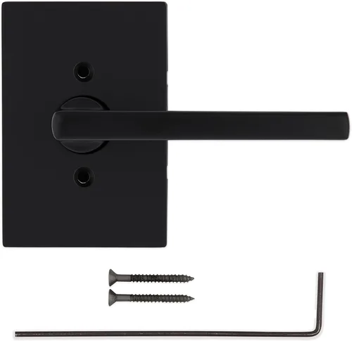 Miniatura 6 de Kwikset Halifax Manija de puerta falsa, palanca de una cara para armarios, puertas dobles francesas y despensa, palanca interior reversible