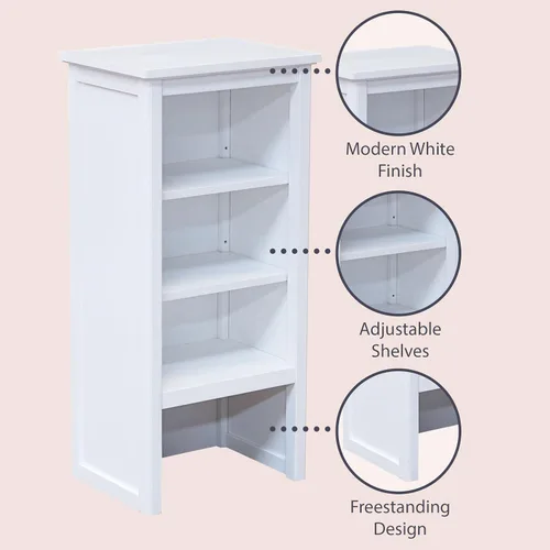 Miniatura 5 de Alaterre Furniture Dorset - Estantería de baño de 13 pulgadas de profundidad con estantes ajustables, armario de baño blanco para toallas, artículos