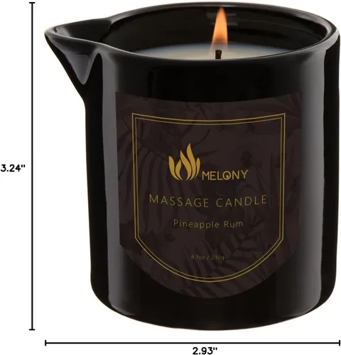 Miniatura 8 de MELONY Vela de masaje Suavizante suave para piel nutrida, hidratada y equilibrada 8.1 oz (ron de piña)