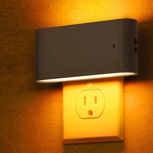 Miniatura 10 de L LOHAS LED - Luz nocturna LED, paquete de 2 luces nocturnas LED modernas enchufables en la pared con sensor de atardecer a amanecer, 0-100LM