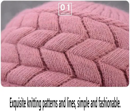 Miniatura 6 de XYX Gorro de lana para mujer, cálido, elástico, suave, con visera de punto, con visera