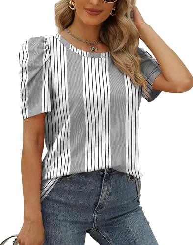 Miniatura 3 de Camisetas de verano para mujer, estilo casual, holgadas, color negro, de manga corta