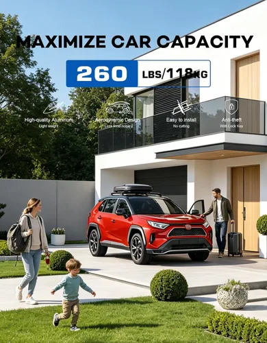 Miniatura 3 de Wonderdriver Barras Transversales de Portaequipajes con Cerradura 260 libras Compatible con Toyota RAV4 2019-2025, Accesorios de Barras
