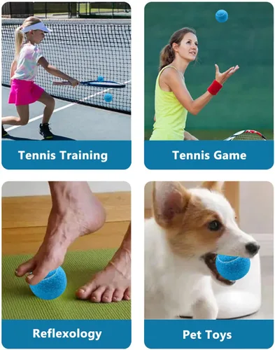 Miniatura 4 de URBEST Pelota de tenis, 12 paquetes de pelotas de tenis de entrenamiento, pelotas de práctica para jugadores novatos, pelotas de juego para perros
