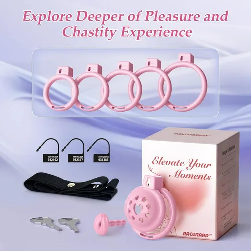 Miniatura 8 de Chastity Cage - Jaula de castidad para macho, jaula plana de castidad de silicona suave con cinturón de castidad ajustable, bloqueo invisible y 6