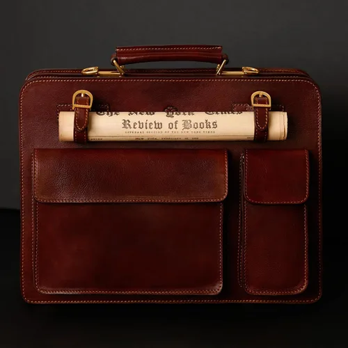 Miniatura 2 de Time Resistance Maletín de cuero - Bolso elegante para hombre - Maletín de negocios y vintage Made in Italy