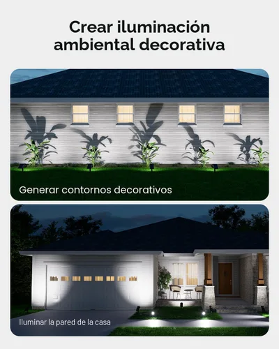 Miniatura 4 de FALOVE Focos Solares para Exteriores Impermeables para Bandera, Palmera, Poste, Letrero, Estatua, Buzón, Reflectores LED Brillantes para Exteriores