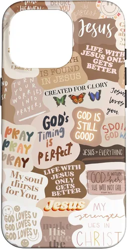 Miniatura 20 de Funda estética para iPhone 17 con frases positivas con versículos bíblicos cristianos