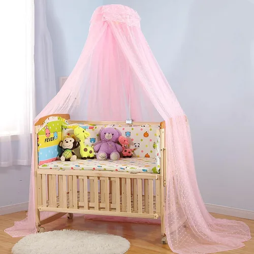 Miniatura 2 de Cama para bebés y niños pequeños, cuna tipo domo, mosquitera colgante, marco de barra de mosquitos, juego de cama estilo palacio para cuna