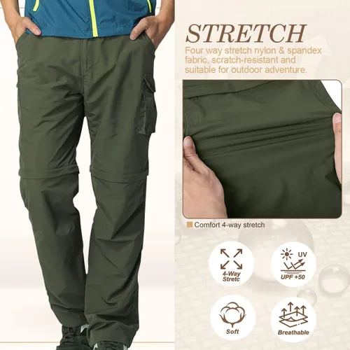 Miniatura 2 de Jessie Kidden - Pantalones convertibles de senderismo para hombre, de secado rápido, ligeros, con cremallera, pantalones para safari, para viajes