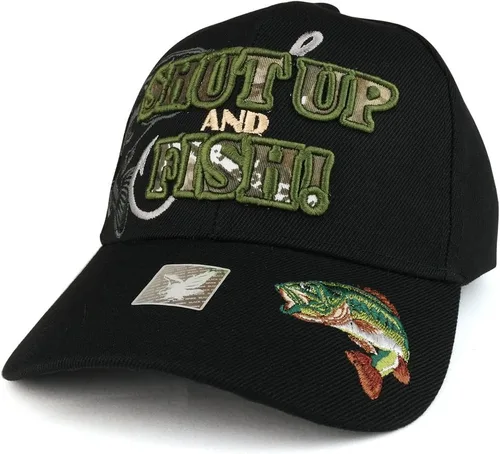 Miniatura 2 de Shut Up and Fish con Bass y Hook Gorra de béisbol estructurada bordada