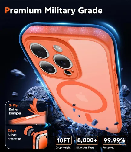 Miniatura 114 de FNTCASE Funda para iPhone 13 Pro-Max: Fundas magnéticas transparentes compatibles con Magsafe Slim anti amarillamiento protección contra caídas
