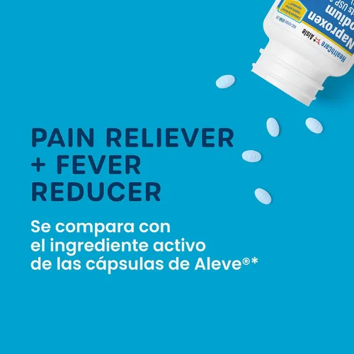 Miniatura 3 de HealthCareAisle Naproxeno Sódico, 220 mg - 200 capletas - Analgésico y Reductor de Fiebre, Hasta 12 Horas de Alivio