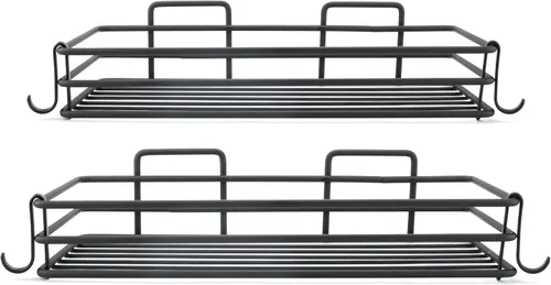 Miniatura 10 de RoyalHouse Estantes esquineros para ducha, color negro, paquete de 2 unidades, de acero inoxidable, para montar en la pared, organizador de cocina